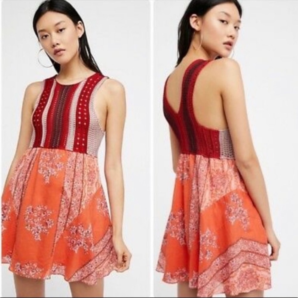 Free People Katie’s Crochet Top Mini Dress